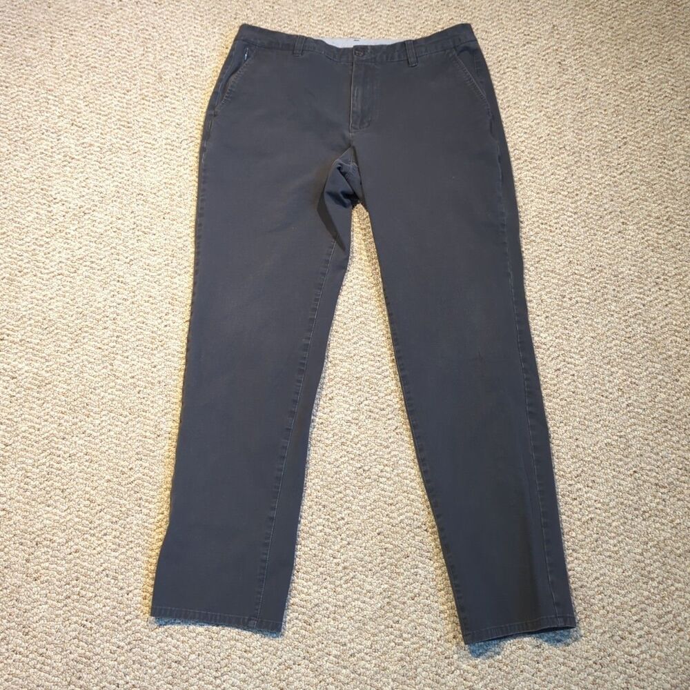 Bonobos Chino Dress Pants Mens 33x32 Gray Slim Fit Cotton Blend Casual Preppy